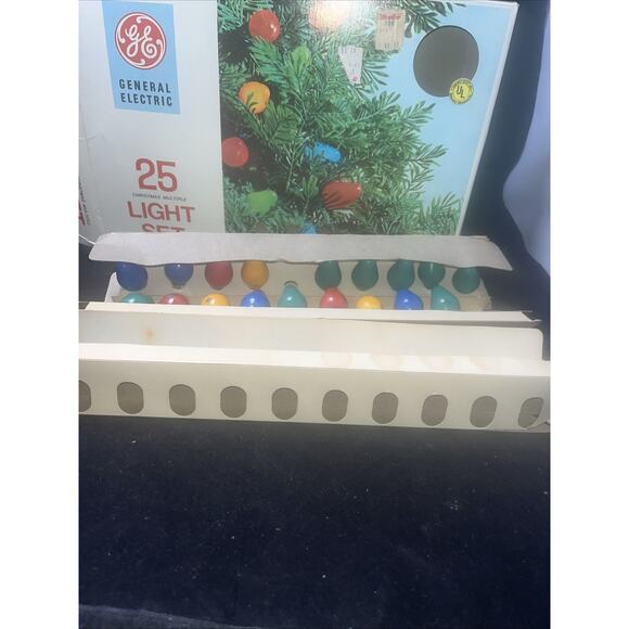 Vintage 1970s GE 25 Bulb Christmas Multiple Light Set Unused In Box Rare 30 Bulb - Picture 5 of 5